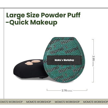 Momo's Workshop Makeup Sponge, Large Makeup Blending Puff for Liquid & Cream Foundation, Concealer Foundation Puff Quick Apply Cosmetics 1pcs Green