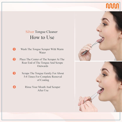 MasterMedi Tongue Scraper with Multicolor Cases (2 Pack), 100% Stainless Steel, Reduce Bad Breath, Easy to Use Tongue Scraper for Adults, Tongue Cleaner for Oral Care & Hygiene