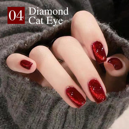 Double Rhythm 6 Colors Cat Eye Gel Polish Set Shimmer Glitter with Magnet Holographic Reflective Magnetic UV Nail Art Kit (6-Kit 26)