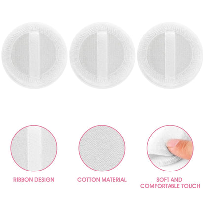 24PCS Makeup Powder Puffs Pink Cotton Powder Puffs Round Powder Puff for Makeup Face Powder Velour Puffs for Loose Powder Washable (White-24pcs)