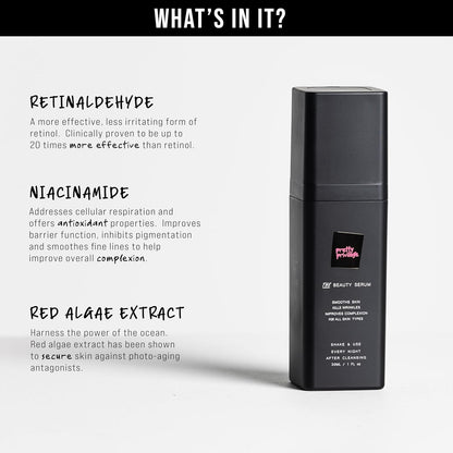 Pretty Privilege - THE Beauty Serum - 0.1% Retinal Serum With Niacinamide & Red Algae Extract. Anti Aging Skincare For Younger Looking Skin. For All Skin Types. Made in the USA.