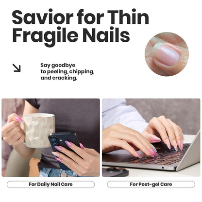 Beetles Pearl Nail Polish Set Mermaid Glow, 6 Colors Shimmer Pearl Pink Purple Quick Dry Nail Polish Long Lasting DIY Manicure Gift for Girls Women Nail Strengthener Polish