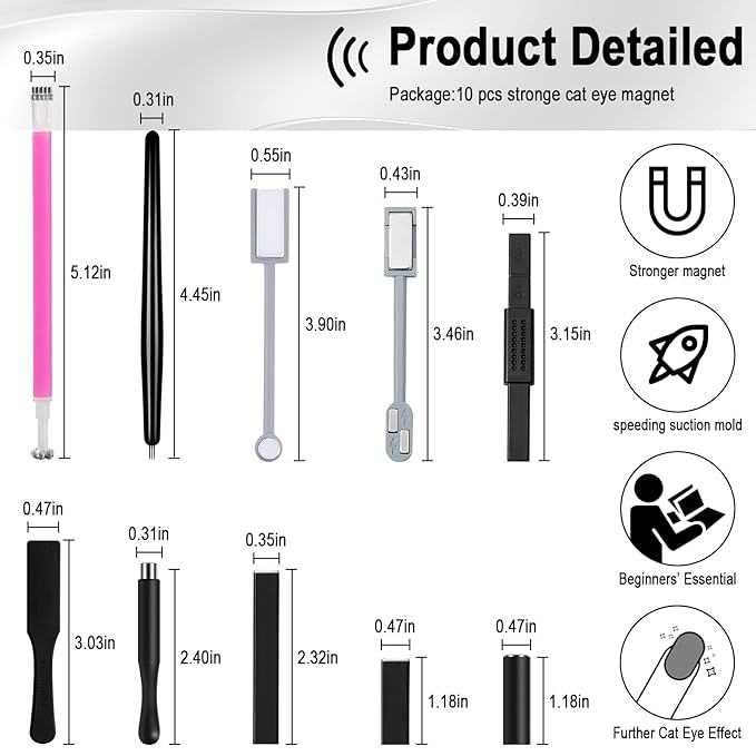 Allstarry 10pcs nail magnet tool