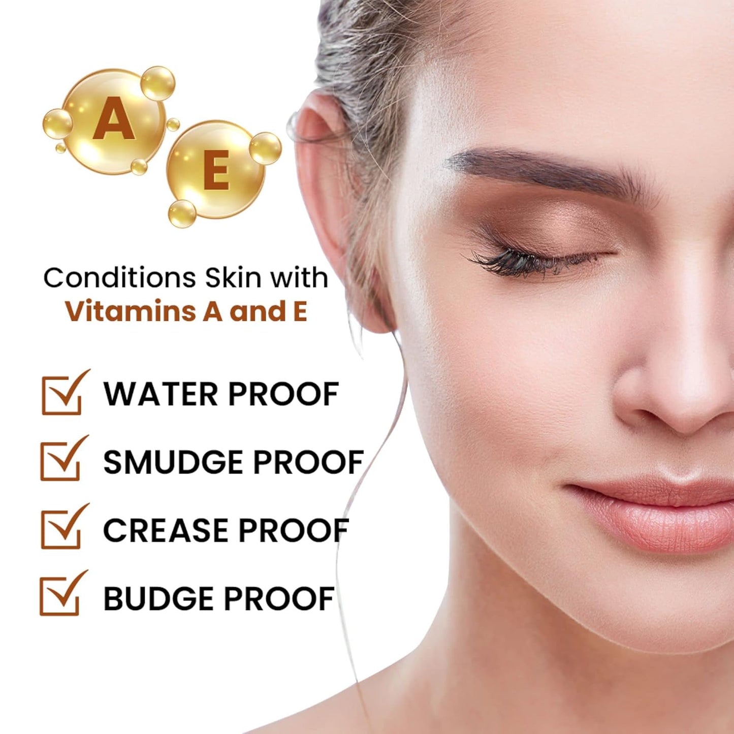 Mommy Makeup Any Wear Creme Eyeshadow - Waterproof, Crease-Proof, Long Lasting, High Pigment, Oil-free - Cream to Powder for Eyes, Cheeks & Lips (Golden Caramel)