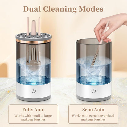 Electric Makeup Brush Cleaner, Quick Efficient Machine for Deep Cleaning All Types of Brushes, Portable Compact Design for Travel Home Use, for Makeup Lovers & Professionals - Red