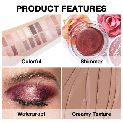 evpct Matte Nude Brown Single Cream Eye Shadow Palette Pot Makeup for Older Women, Highly Pigmented Monochrome Cream to Powder Eyeshadow Palette Matte Liquid eyeshadow, Natural Waterproof Blendable