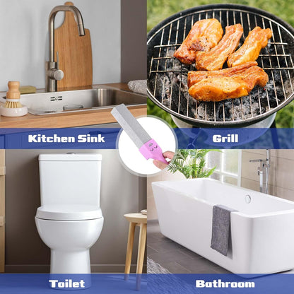 CONLI 8 Pack Pumice Stone Toilet Bowl Cleaner, Toilet Pumice Stone with Handle Remove Toilet Bowl Hard Water Rings Suitable for Cleaning Toilet Bathroom Kitchen Sink Grill