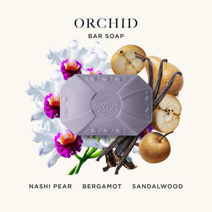 Caswell-Massey Orchid Natural Bar Soap for Women, Moisturizing Body Soap Bar for All Skin Types, Made with Essential Oils & Plant-Based Formula for Soft Skin, 3.5 oz