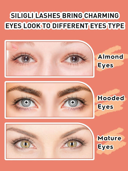 Lashes Cat Eye 15mm False Eyelashes Natural Lashes Strips Thin Band Wispy Lash Pack 3D Volume Fake Eyelash Curly 7 Pair Siligli