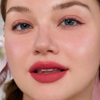 Flower Knows Strawberry Cupid Cake Lip Cream,Velvety-Smooth Matte Liquid Lipstick,Hydrating,Smudge-proof & Stain-Free Lip Stain(V06 Tulip,0.17 Fl Oz)