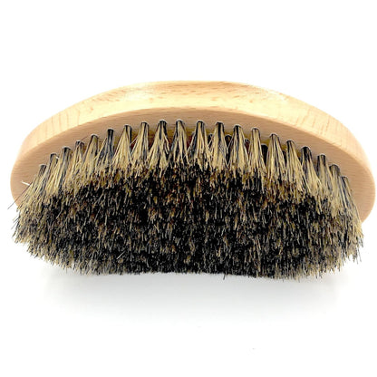 Parker Natural Boar Bristle Military Style Hair and Beard Brush with Genuine Beechwood Handle, Perfect for Styling and Grooming of Hair and Beards