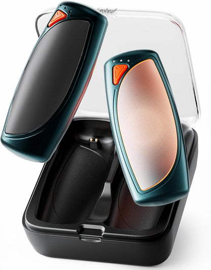 Hand Warmers Rechargeable 2 Packs, Double Sided Heating with AI Charging Case, 14000mAh Electric Hand Warmer Up to 36 Hours, Portable Heater Gifts for Christmas,Camping,Hunting