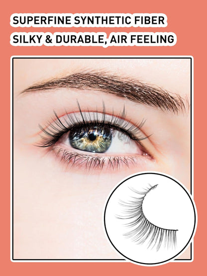 Natural Lashes Anime Eyelashes Wispy 12MM Strip Lashes Thin Band Manhua Eyelashes 3D Volume False Eyelashes 7 Pair Mink Lashes Korean Eye Lashes Pack Siligli