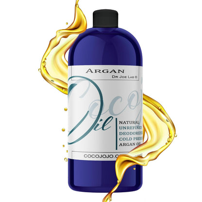 Cocojojo Deodorized Argan Oil for Hair Treatment Oils, Pure Argan Oil for Face, Unrefined Unscented Cold Pressed Extra Virgin - 32 Oz (Pack of 1) - Packaging May Vary