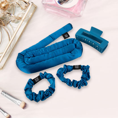 Heatless Hair Curler, Satin Hair Rollers for Heat less Curls Overnight, Premium Satin for No Heat Curls, Overnight Heatless Curling Rod to Sleep In, Silky Curlers with Clip and Scrunchies