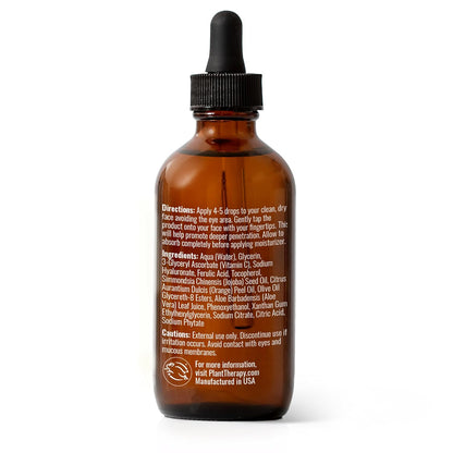 Plant Therapy Facial Serum with Vitamin C & Hyaluronic Acid 4 oz with Hyaluronic Acid, Ferulic Acid, and Vitamin E, Reduces the Appearance of Fine Lines & Wrinkles