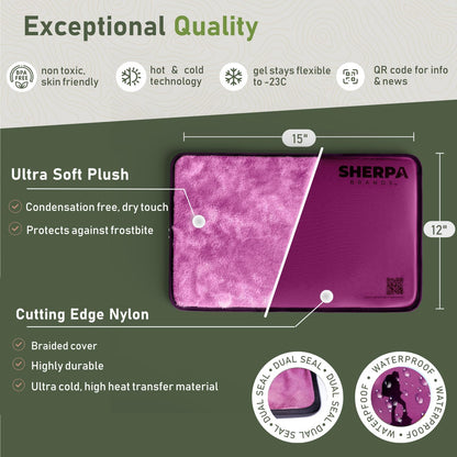 Large Ice Packs for Injuries Reusable - Soft Gel Hot and Cold Packs for Injuries, Hip, Shoulder, Back Pain Relief - 12" x 15" - Purple