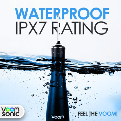 Cordless Water Flosser (Black) | Portable Oral Irrigator, Travel-Friendly Water Pick with 4-Tips, 3 Speed Rechargeable Water Dental Flosser for Teeth Cleaning, Braces & Sensitive Gums, IPX7 Waterproof