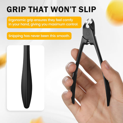 BEZOX Thick Toe Nail Clippers - Comfortable Rebound Thick Spring Toenails Clipper for Thick Nails for Seniors, Precision Fingernail Clippers for Men and Women - Black