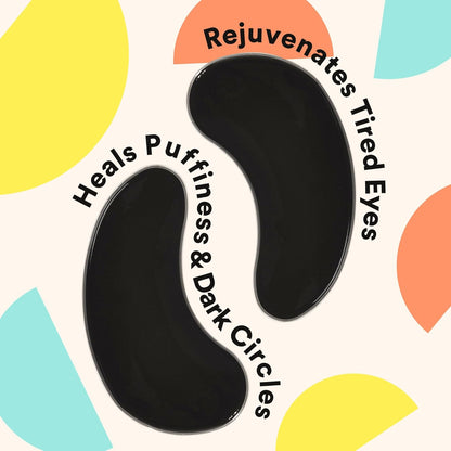 BLAQ Eye Mask, Eye Masks for Dark Circles and Puffiness, Under Eye Mask with Red Algae and Activated Charcoal, Vegan and Cruelty-Free Under Eye Masks, 15-Pack, Hyaluronic Acid Bright Eyes