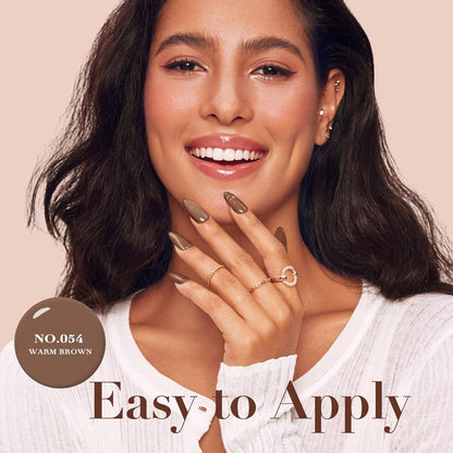 AZUREBEAUTY Nail Polish Set 4 Colors Nude Purple Glitter Nail Polish Quick Dry Natural Nail Lacquer Fingernail with Top Coat DIY Salon Home