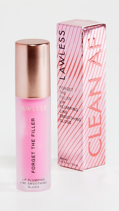 Lawless Forget the Filler Lip Plumping Line Smoothing Gloss - Daisy Pink - Premium Volumizing Lip Gloss with Natural Ingredients Designed to Plump, Firm, and Hydrate Lips 0.11 oz