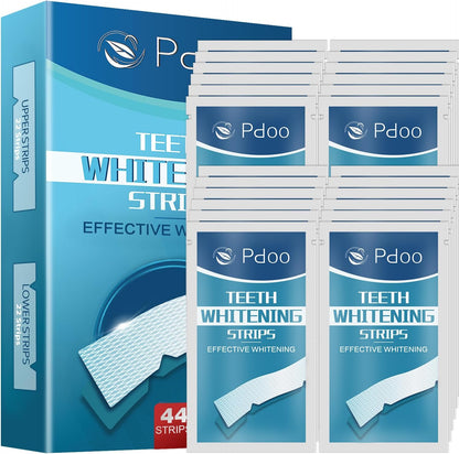 Teeth Whitening Strip 22 Treatments - Whitening Strips for Sensitive People, Fast Remove Smoking, Coffee, Wine Stains, Teeth Brightening Kit Pack of 44 Non-Slip Strips