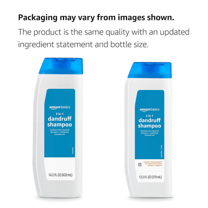 Amazon Basics 2-in-1 Dandruff Shampoo and Conditioner, Gentle, pH Balanced, 12.5 Fl Oz (Pack of 6) (Previously Solimo)