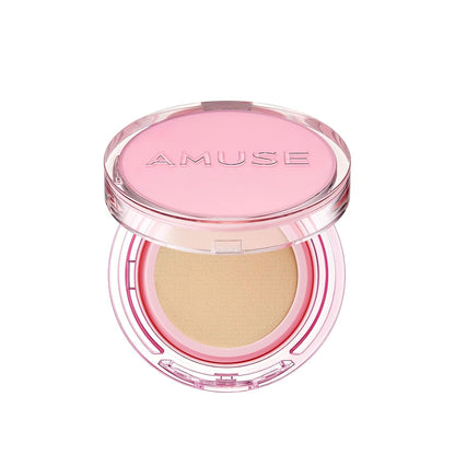 Amuse SEOUL DEW POWER VEGAN CUSHION FOUNDATION | Dewy, glow, long-lasting, double coverage, clean beauty, lightweight, natural look, foundation for sensitive skin, hydrating cushion (02 HEALTHY)