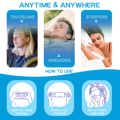 Steam Eye Mask for Travel Essentials,Sleep Mask Warm Compress for Eyes, Heated Eye Masks for Dark Circles and Puffiness & Soothe Tired Eyes,Self Care SPA Relaxation Gifts for Women 20 Packs Unscented