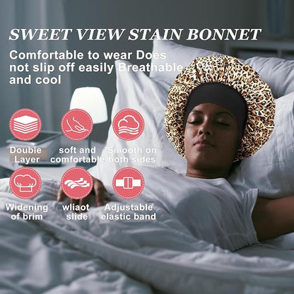 4pcs silk hair bonnet for