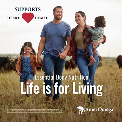 AmerOmega Triglyceride Omega-3 Fish Oil for Heart Health Support - Wild-Caught Alaskan Walleye Pollock - American-Sourced, American-Made - Non-GMO, Gluten-Free & Dairy-Free - 120 Softgels