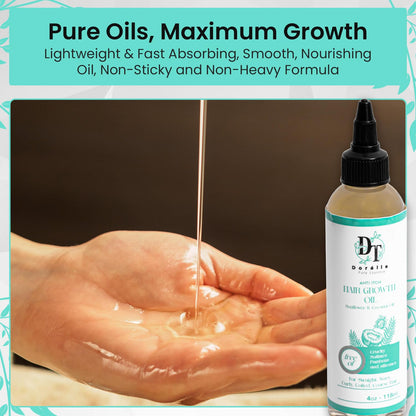 Hair Growth Oil for Curly, Coarse & Afro Hair – Sulfate Free Scalp for Hair Growth – Oil with Coconut, Rosemary & Peppermint – Kumquat Scented