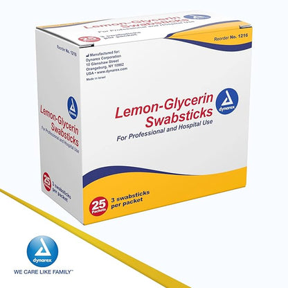 Dynarex lemon-glycerin swabsticks, pleasant tasting
