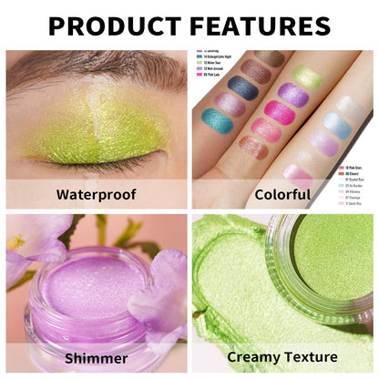 Oulac Lime Green Eyeshadow-Green Glitter Eyeshadow Highly Pigmented Waterproof & Long Lasting for Women with Moisturizing Formula. Multi-use for Highlighter. 6g (15)