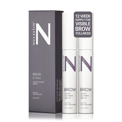NULASTIN Eyebrow Serum for Thicker Looking Brows - BROW Shape Altering Serum - Reduce Shed & Encourage Fuller, More Youthful-Looking Brows - With Keratin & Peptides (2 Count, 0.1 fl oz each)