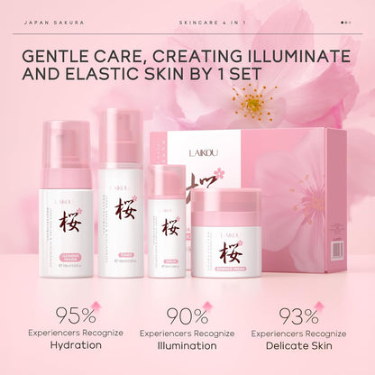 Skin Care, Skin Care Set, Skin Care Kit with Cleansing Mousse, Toner, Serum, Essence Cream Women Beauty Gift Sets 4pcs for Women Teen Girls Mom Daughter Mother's Day Birthday Christmas