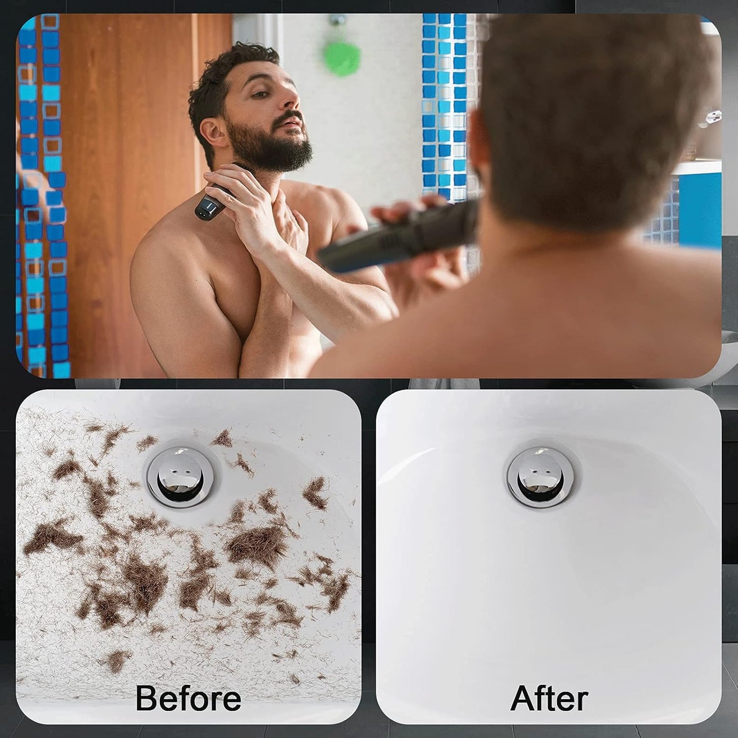 2 Pcs Beard Bib, Bead Bib for Shaving, Beard Apron, Waterproof Shaving Cloth Kit Non-Stick Beard Cape, Beard Trimming Bib with Strong Suction Cup, A Gift for All Men（Black+White）