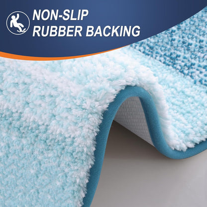 OLANLY Bathroom Runner Rugs 70x24, Extra Soft Absorbent Microfiber Bath Rugs, Rubber Backing, Quick Dry, Washable Bath Mats for Bathroom Floor, Tub and Shower, Home Decor Accessories, Peacock Blue