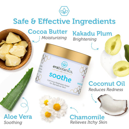 Era Organics Cream Redness Relief Moisturizer- Soothing Redness Relief for Face with Manuka Honey, MSM, Chamomile - Calming Moisturizer Made in USA