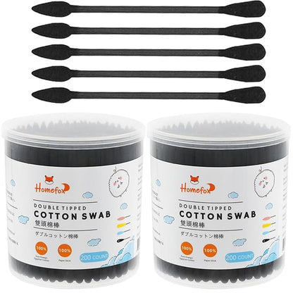 Black cotton swabs precision pointed