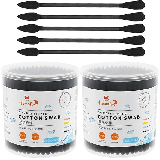 Black cotton swabs precision pointed