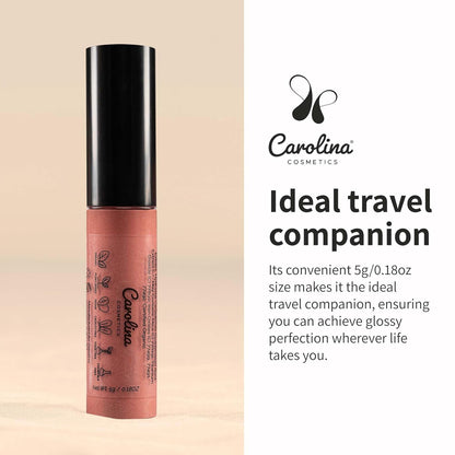 Non-Sticky Lip Gloss (Divine) - Plant-Based Hydrating & Nourishing with Sunflower Seed Oil, Cacao & Grape Seed Oil - 5g/0.18oz