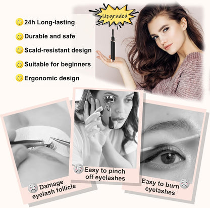 Heated Eyelash Curler, Electric Eyelash Curler, Rechargeable Lash Curler for Makeup Natural Curling Eye Lashes and 24 Hours Long Lasting - Black 2025 Updated New Model