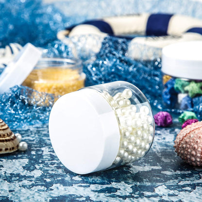 SATINIOR 24 Pieces Empty Clear Plastic Jars with Lids Round Storage Containers Wide-Mouth for Beauty Product Cosmetic Cream Lotion Liquid Butter Craft and Food (Transparent Lid, 4 oz)