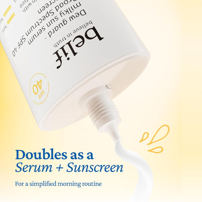 belif Milky Niacinamide Sunscreen SPF 40 – Lightweight & Invisible Sun Serum for Face with 7 Types of Hyaluronic Acid | No White Cast, Non-Comedogenic, Hydrating, Makeup-Gripping Primer (1.69 fl.oz)