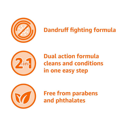 Amazon Basics 2-in-1 Dandruff Shampoo and Conditioner, Gentle, pH Balanced, 12.5 Fl Oz (Pack of 6) (Previously Solimo)