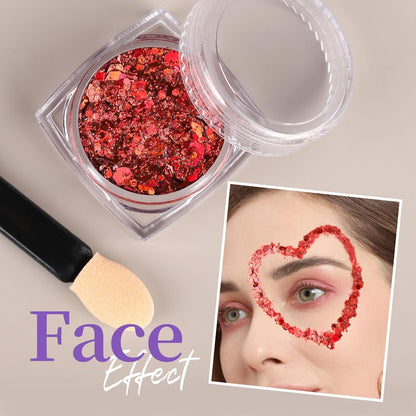 Teenitor Body Glitter Face Glitter Hair Glitter for Kids Women, 6 Colors Face, Body Hair Glitter Gel, Makeup Glitter for Halloween, Mermaid Makeup, Festival Birthday Party