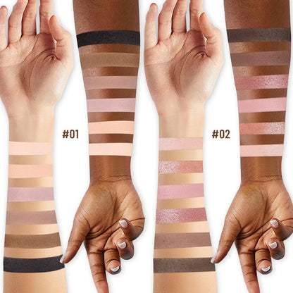 2PCS 6 Colors Mini Eyeshadow Palette Makeup with Brush Set Neutral Nude Eye Shadow Pink & Brown Matte Shimmer Make Up Pallet with Mirror Highly Pigmented Travel Size Gift Kit