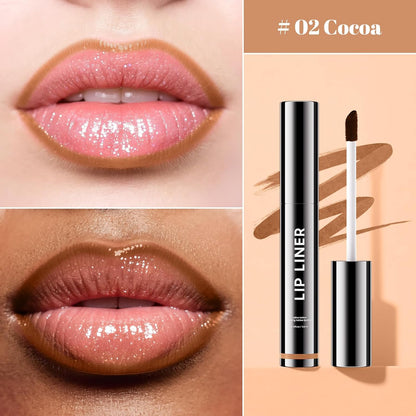 Lip Stain - Long Wear Tattoo Lip Liner, Waterproof & Transfer-proof Peel Off Lip Stain with Matte Finish, Lip Tint For All Skin Types, Great Gifts for Women (Cocoa)